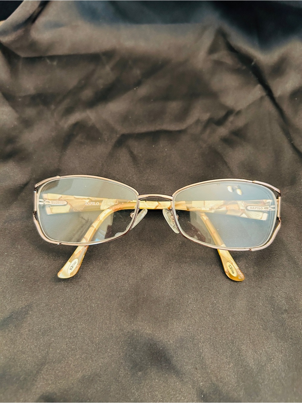 Italian Safilo Gold Metal Eyeglass Frame